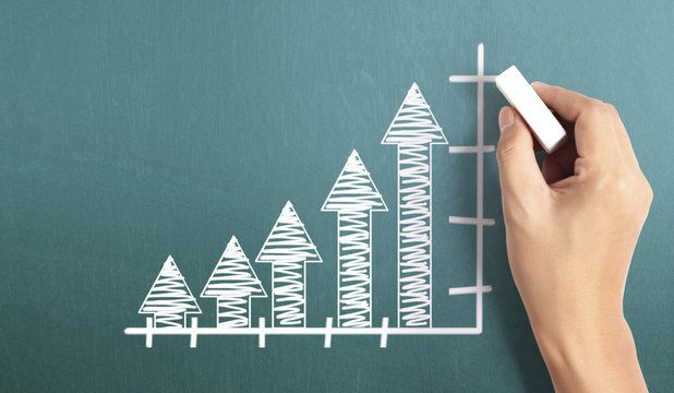 Business man Drawing Graph